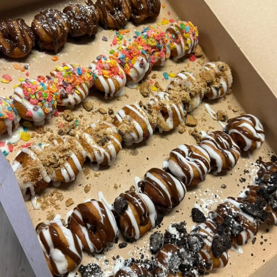 Mini donuts near Flora MS: Oreo, Fruity Pebbles, Caramel Pecan